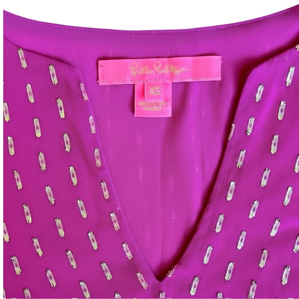 Shimmering Lily Pulitzer Aaron Silk Top NWOT - Picture 7 of 10